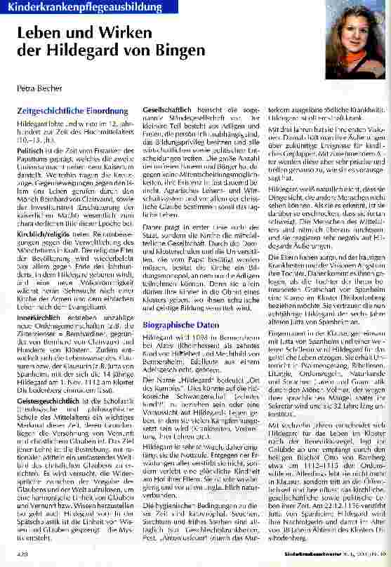 Vorschauseite 1: Leben und Wirken der Hildegard von Bingen
