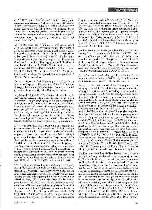 Vorschauseite 3: Unterhaltsanspruch eines behinderten Kindes gegen seine Eltern; keine Verwirkung des Anspruchs; Anspruchsübergang auf Sozialhilfeträger unabhängig von Kindergeldbezug; kein Aussch…