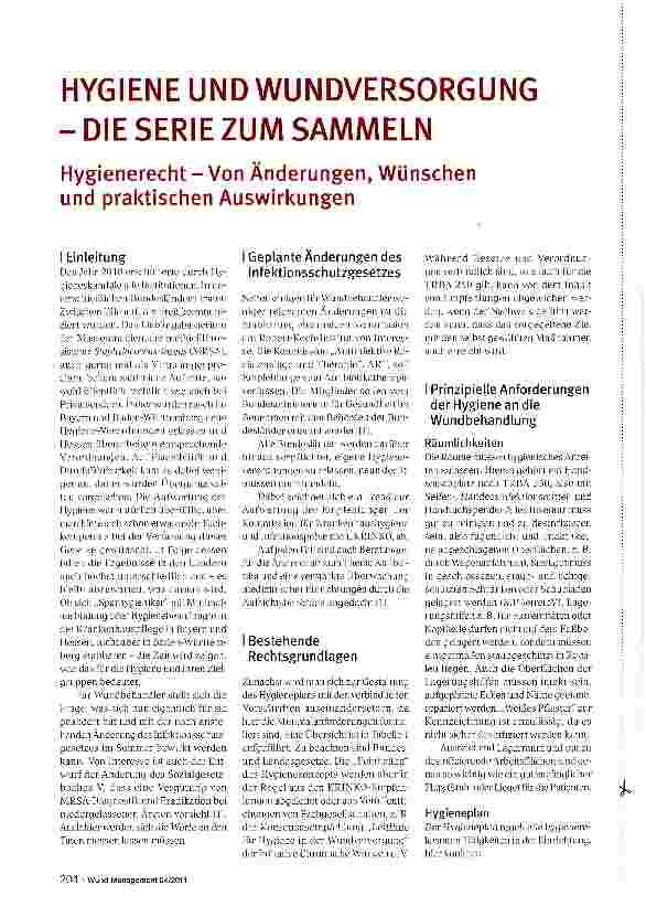Vorschauseite 1: HYGIENE UND WUNDVERSORGUNG - DIE SERIE ZUM SAMMELN