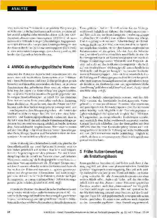 Vorschauseite 4: Arzneimittel-Innovationen im Visier der KostendämpfungspolitikDas AMNOG: seine Chancen, Risiken und Nebenwirkungen