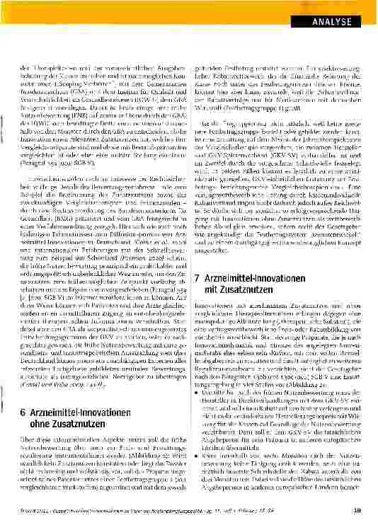 Vorschauseite 5: Arzneimittel-Innovationen im Visier der KostendämpfungspolitikDas AMNOG: seine Chancen, Risiken und Nebenwirkungen