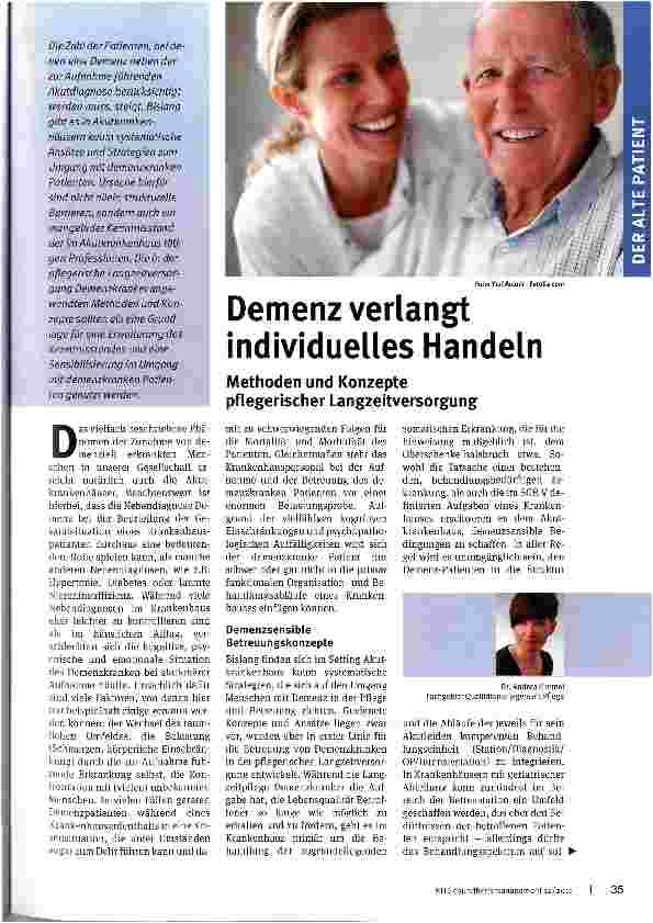 Vorschauseite 1: Demenz verlangt individuelles Handeln