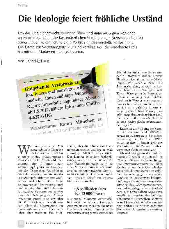 Vorschauseite 1: Die Ideologie feiert fröhliche Urständ