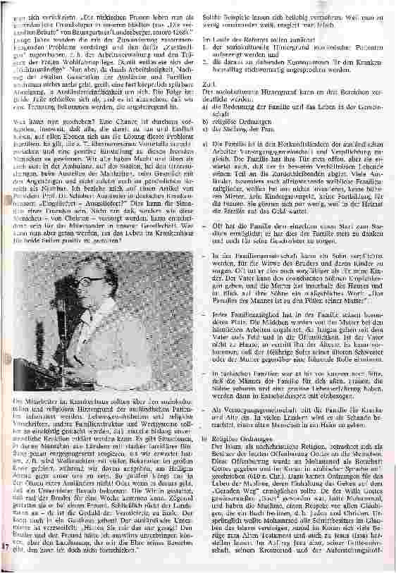 Vorschauseite 2: Muslimische Menschen im Krankenhaus Referat am Schwesterntag, 7. Mai 1981