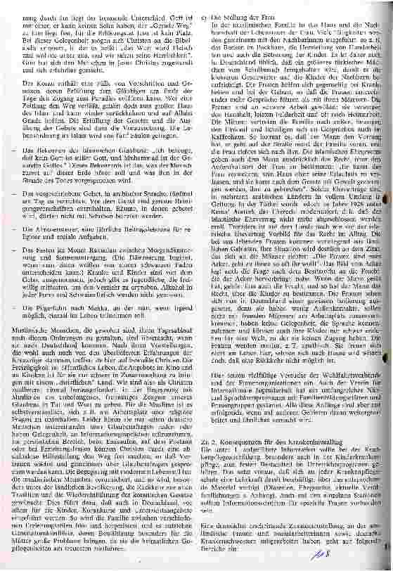 Vorschauseite 3: Muslimische Menschen im Krankenhaus Referat am Schwesterntag, 7. Mai 1981