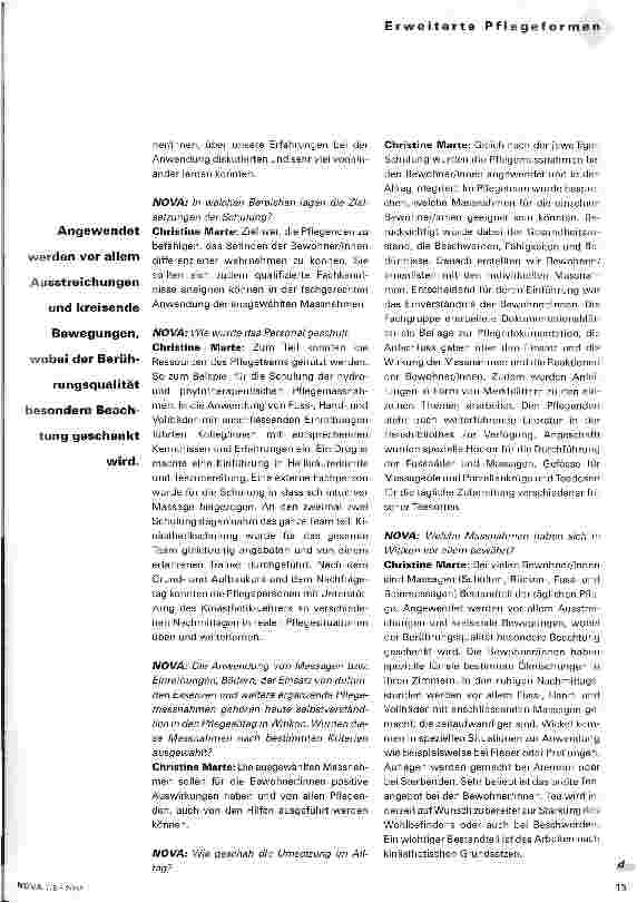 Vorschauseite 2: Bereicherung und Herausforderung für die Pflegenden