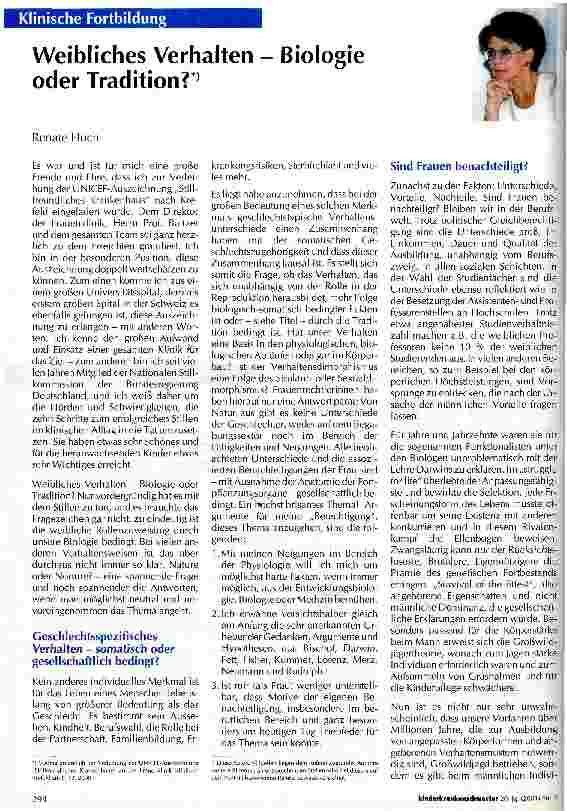 Vorschauseite 1: Weibliches Verhalten - Biologie oder Tradition?