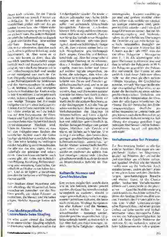 Vorschauseite 2: Weibliches Verhalten - Biologie oder Tradition?