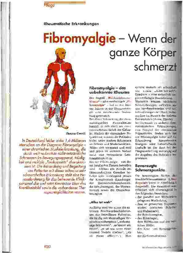 Vorschauseite 1: Fibromyalgie - Wenn der ganze Körper schmerzt Rheumatische Erkrankungen
