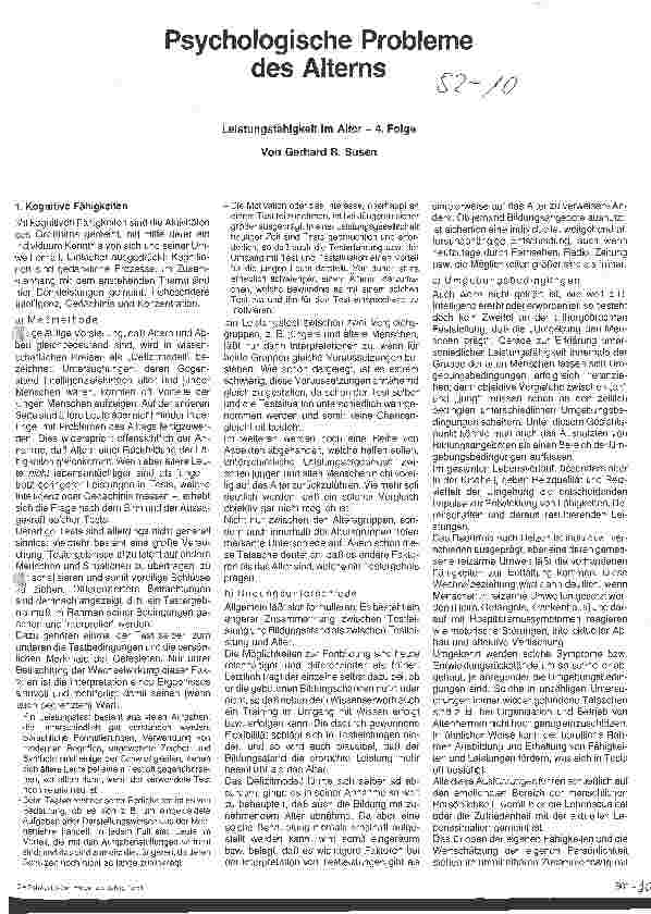 Vorschauseite 1: Psychologische Probleme des Alterns