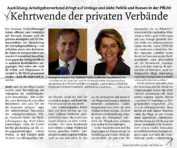 Vorschauseite 1: Kehrtwende der privaten Verbände