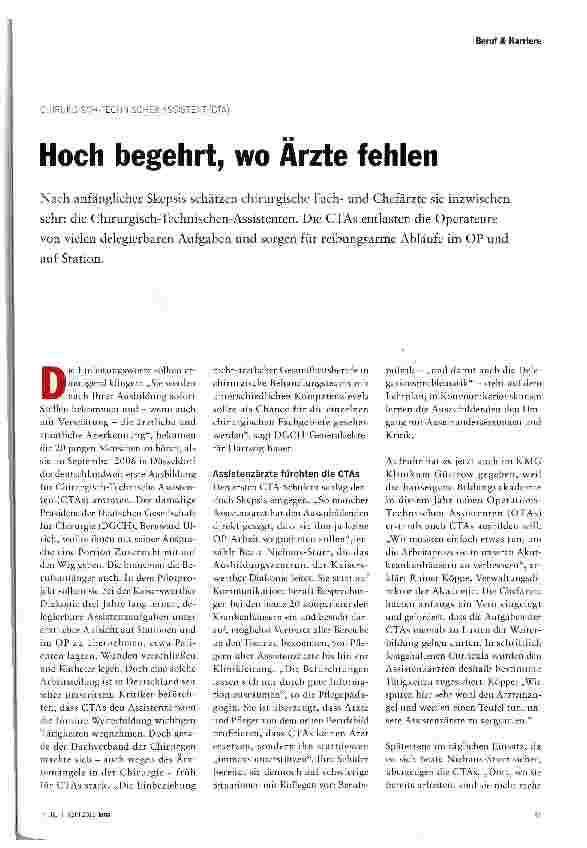 Vorschauseite 1: Hoch begehrt, wo Ärzte fehlen