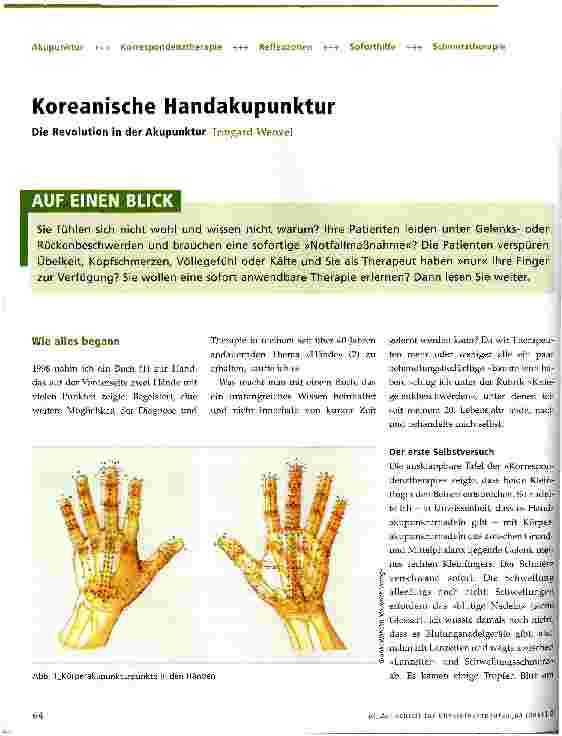 Vorschauseite 1: Koreanische HandakupunkturDie Revolution in der Akupunktur