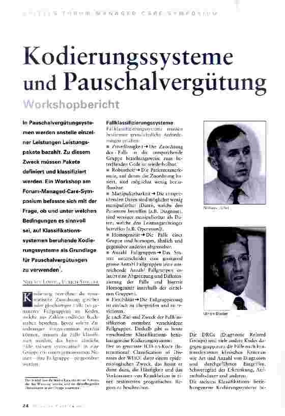 Vorschauseite 1: Kodierungssysteme und Pauschalvergütung