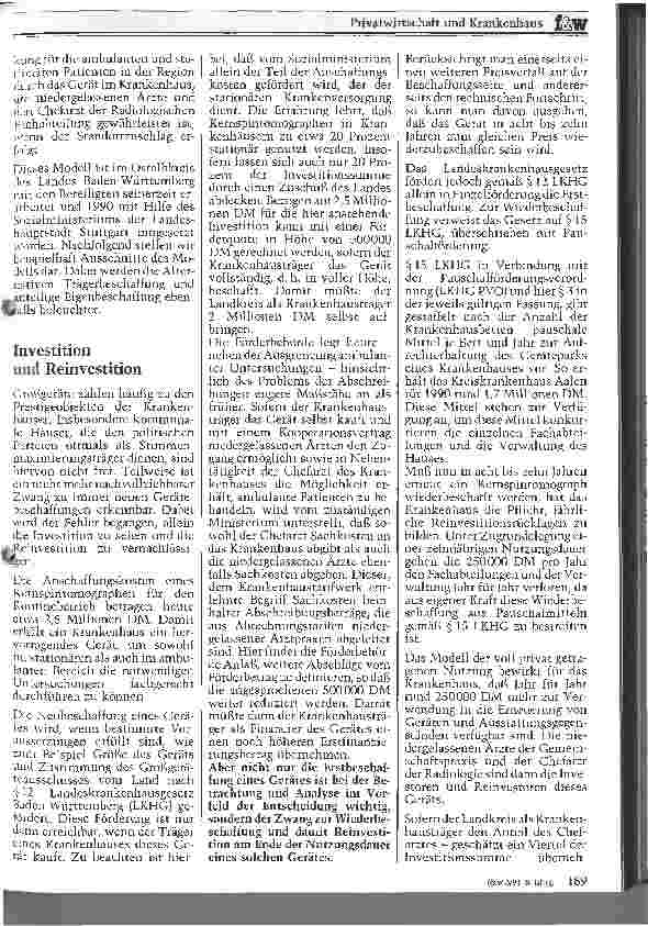 Vorschauseite 2: Privatwirtschaft und Krankenhaus - Gegensatz oder Ergänzung? Ein neuer Weg der Kooperation bei der Großgerätenutzung