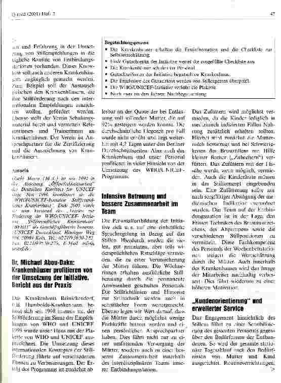 Vorschauseite 3: Qualitätsmanagement im Bereich Stillförderung