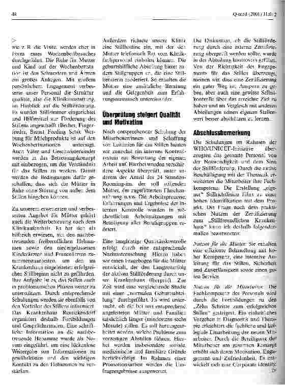 Vorschauseite 4: Qualitätsmanagement im Bereich Stillförderung