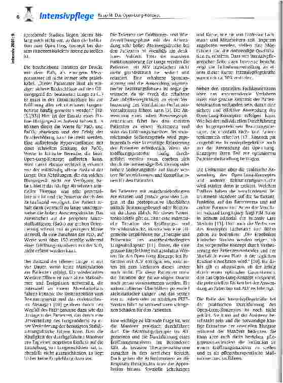 Vorschauseite 5: Das Open-Lung-Konzept und lungenprotektive Beatmung beim hypoxämischen akuten Lungenversagen