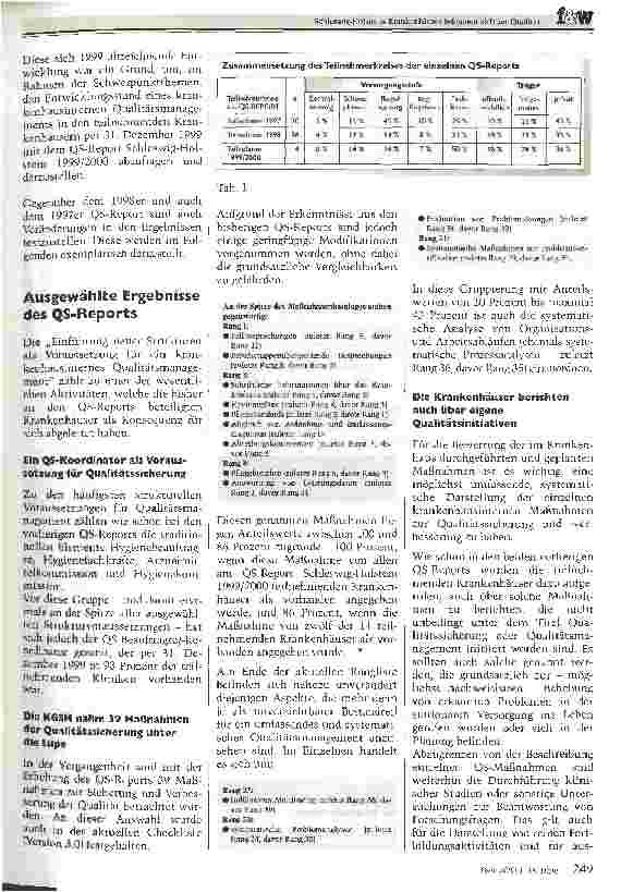 Vorschauseite 2: Schleswig-Holsteins Krankenhäuser bekennen sich zur Qualität