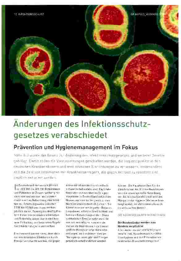 Vorschauseite 1: Änderungen des Infektionsschutzgesetzes verabschiedet
