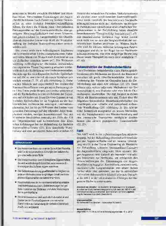 Vorschauseite 5: Amnionmembrantransplantation am menschlichen Auge