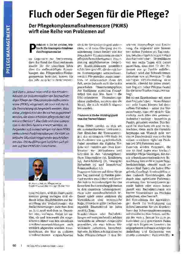 Vorschauseite 1: Fluch oder Segen für die Pflege?
