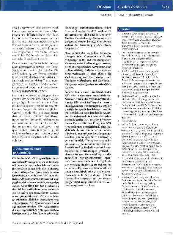 Vorschauseite 6: Die neue Nationale VersorgungsLeitlinie Kreuzschmerz
