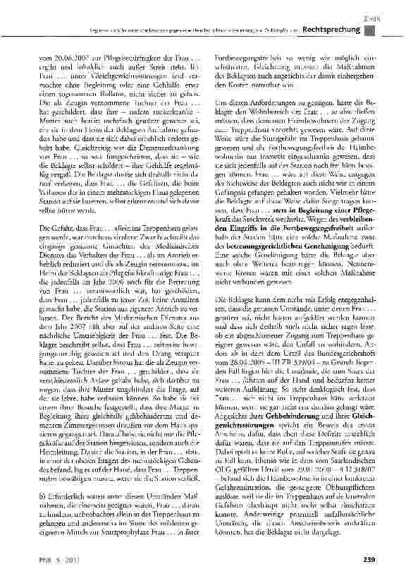 Vorschauseite 3: Regressansprüche einer Krankenkasse gegen eine Heimbetreiberin - Verletzung von Obhutspf lichtenBGB §280, §611, §823; SGB X§ 116 Abs. 1