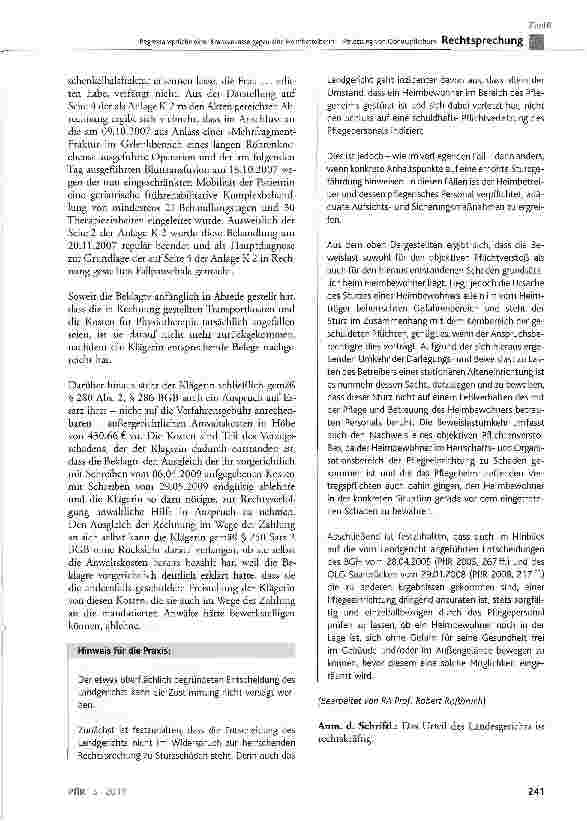 Vorschauseite 5: Regressansprüche einer Krankenkasse gegen eine Heimbetreiberin - Verletzung von Obhutspf lichtenBGB §280, §611, §823; SGB X§ 116 Abs. 1