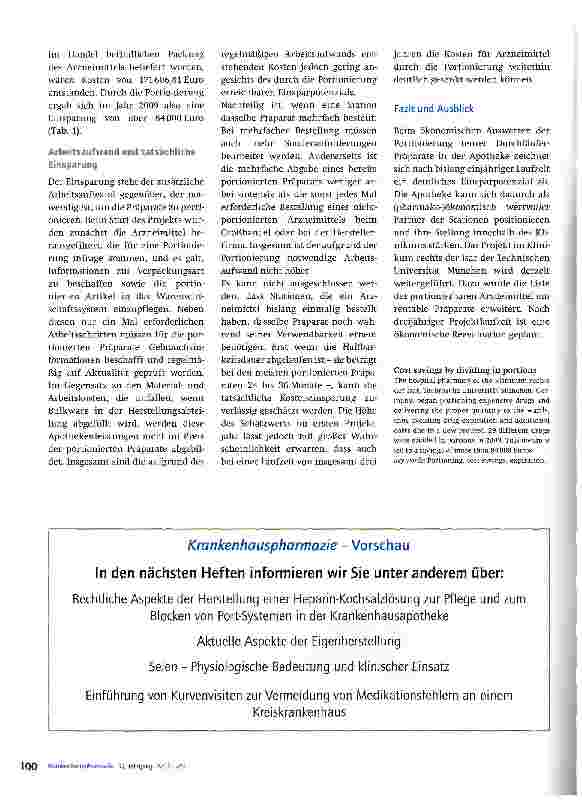 Vorschauseite 3: Kostenersparnis durch Portionierung