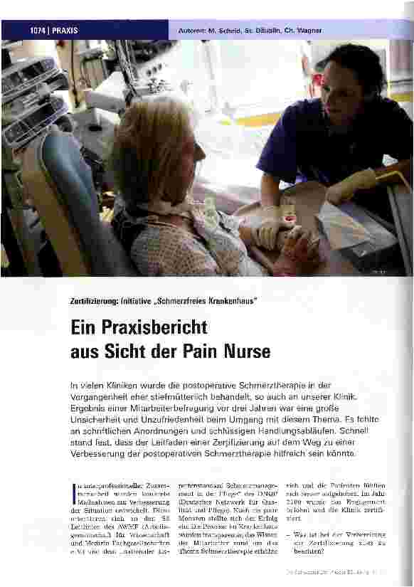 Vorschauseite 1: Ein Praxisbericht aus Sicht der Pain Nurse