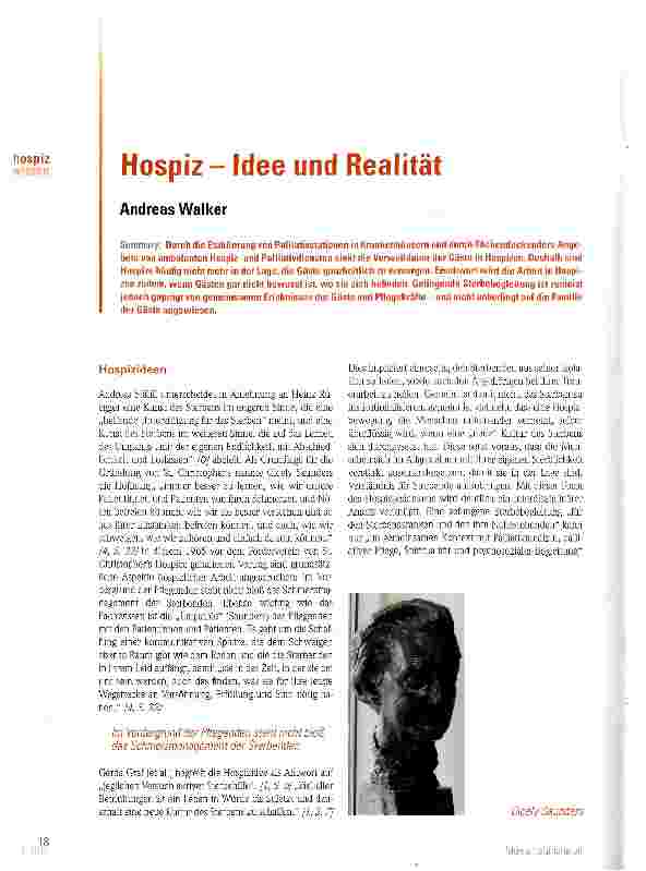 Vorschauseite 1: Hospiz - Idee und Realität