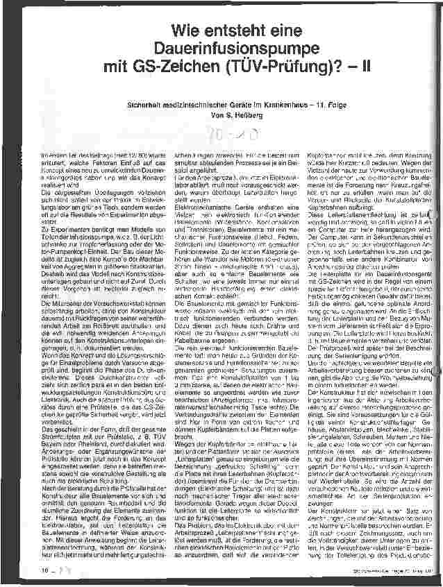 Vorschauseite 1: Wie entsteht eine Dauerinfusionspumpe mit GS-Zeichen?