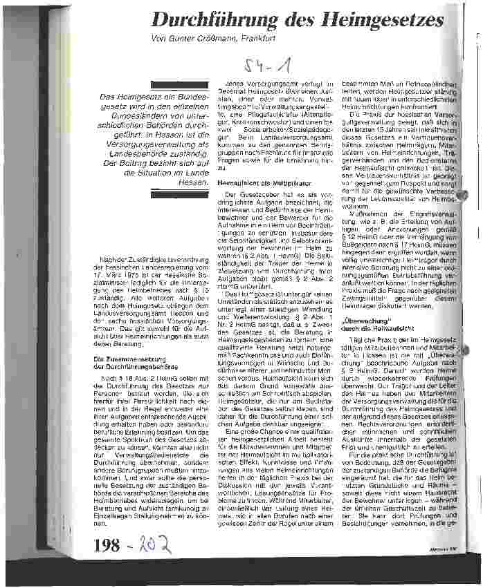 Vorschauseite 1: Durchführung des Heimgesetzes