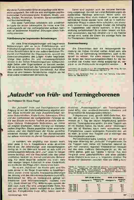 Vorschauseite 1: Aufzucht von Frühund Termingeborenen
