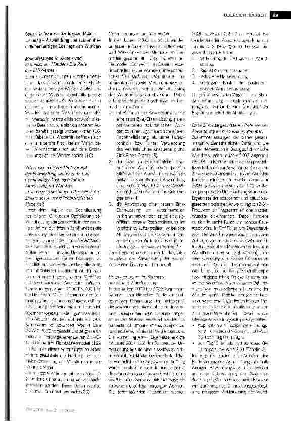 Vorschauseite 3: Die Bedeutung des pH-Wertes für die Wundheilung - Aspekte der therapeutischen Einflussnahme mittels saurer metallionenhaltiger Lösungen