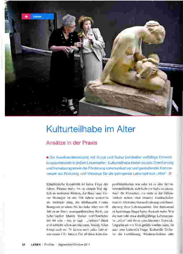 Vorschauseite 1: Kulturteilhabe im Alter