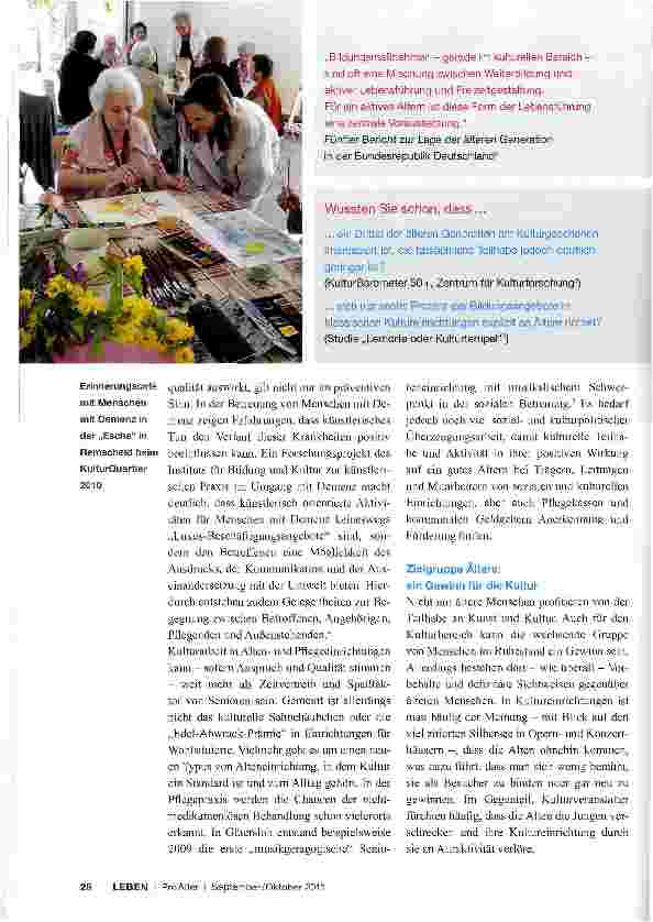 Vorschauseite 3: Kulturteilhabe im Alter