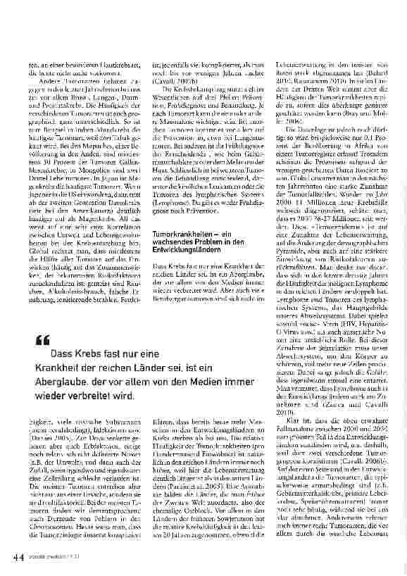 Vorschauseite 2: Pharmaindustrie und globale KrebsbekämpfungProfitstrategien mit schwerwiegenden Folgen in der Dritten Welt
