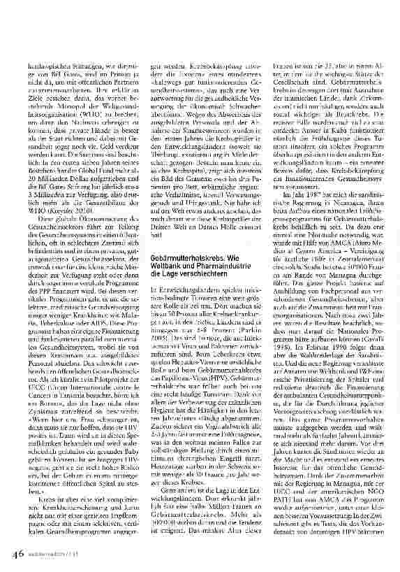 Vorschauseite 4: Pharmaindustrie und globale KrebsbekämpfungProfitstrategien mit schwerwiegenden Folgen in der Dritten Welt