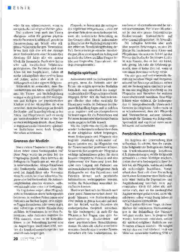Vorschauseite 3: Seelsorge aus der Sicht von StationsleitungenVernetzung als Schlüssel zu einer guten Zusammenarbeit