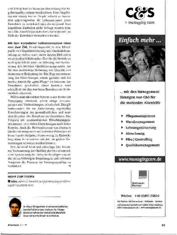 Vorschauseite 4: Indikatoren weisen neue Wege, Qualität zu beurteilen