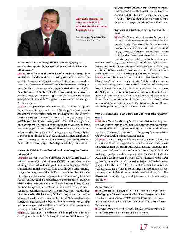 Vorschauseite 4: «Hinzuschauen bedeutet nicht, sich gegenseitig zu bespitzeln»
