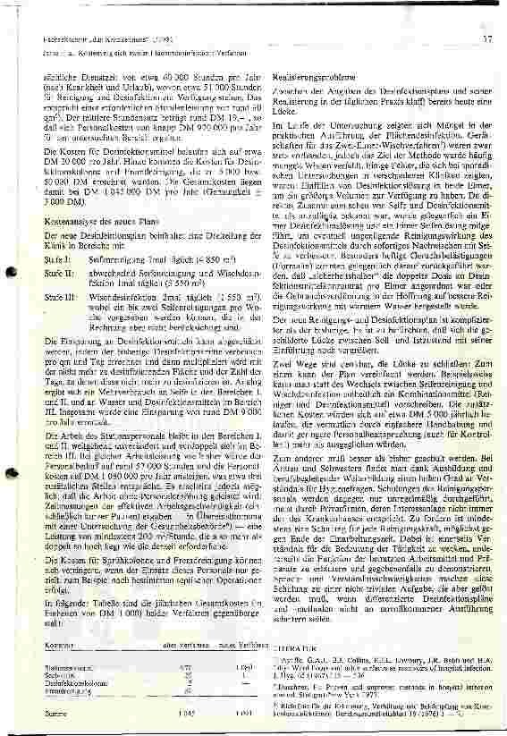 Vorschauseite 2: Kostenvergleich zweier Flächendesinfektions - Verfahren