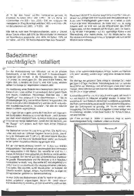 Vorschauseite 1: Badezimmer nachträglich installiert