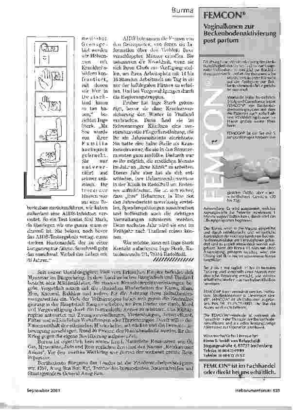 Vorschauseite 3: DAS IST KEINE ARBEIT, ES MACHT MIR SPASSEINE DEUTSCHE HEBAMME HILFT FLÜCHTUNGEN AUS BURMA