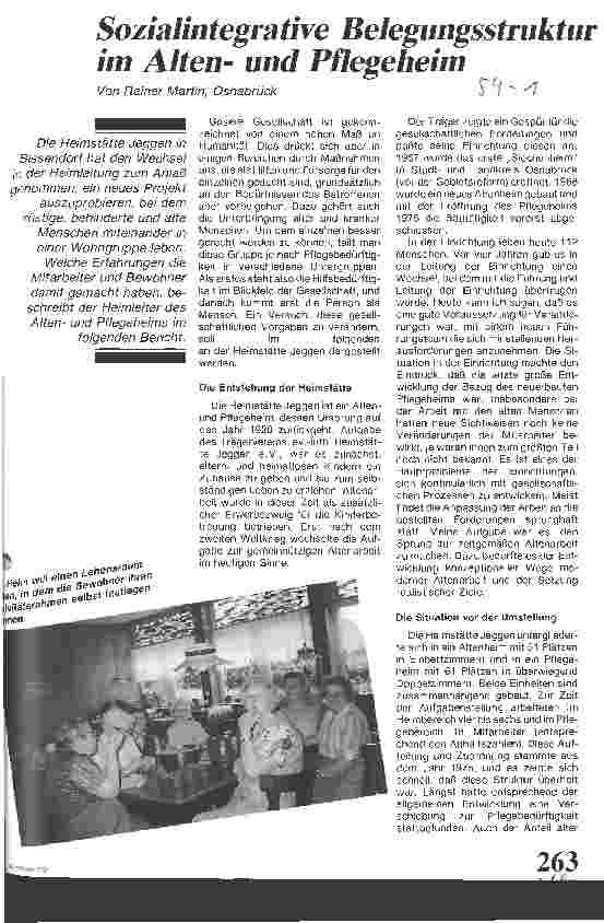 Vorschauseite 1: Sozialintegrative Belegungsstruktur im Altenund Pflegeheim