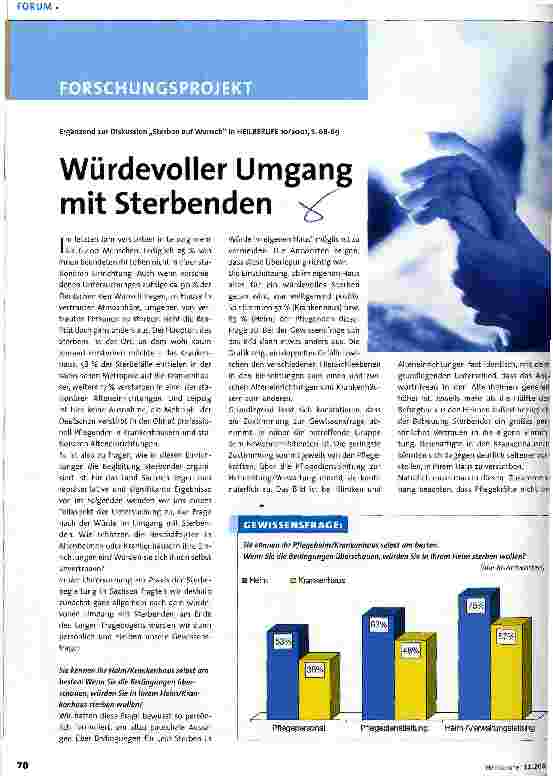Vorschauseite 1: Würdevoller Umgang mit Sterbenden Forschungsprojekt
