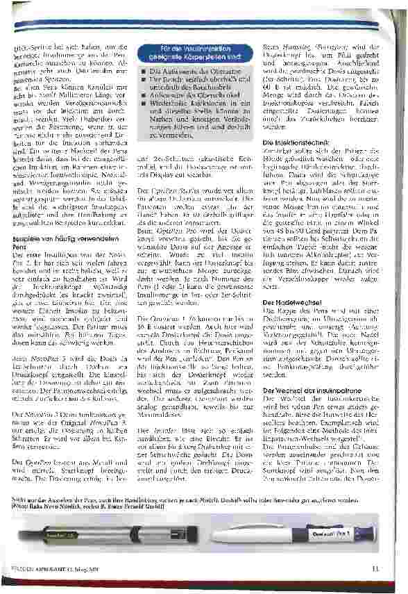 Vorschauseite 2: Erst informieren, dann anwenden Pens und Messgeräte zur Insulintherapie erfordern die Schulung ihrer Anwender