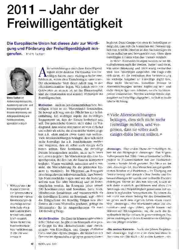 Vorschauseite 1: 2011 - Jahr der Freiwilligentätigkeit